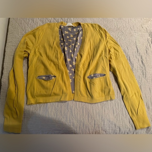 Anthropologie Jackets & Blazers - Yellow Women's Anthropologie Cardigan with pockets- size-medium/large
